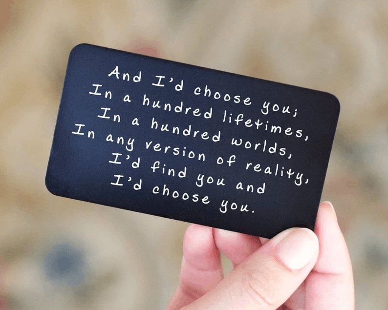 49% OFF⇝💓 "And I'd choose you" Engraved Metal Wallet Card