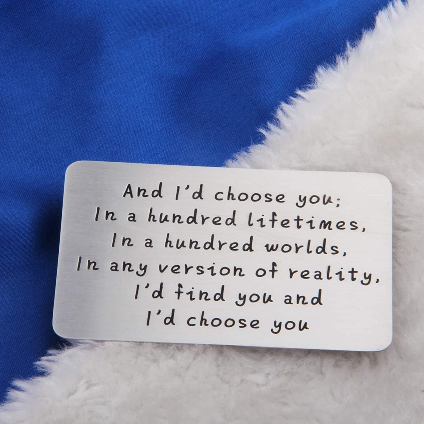 49% OFF⇝💓 "And I'd choose you" Engraved Metal Wallet Card