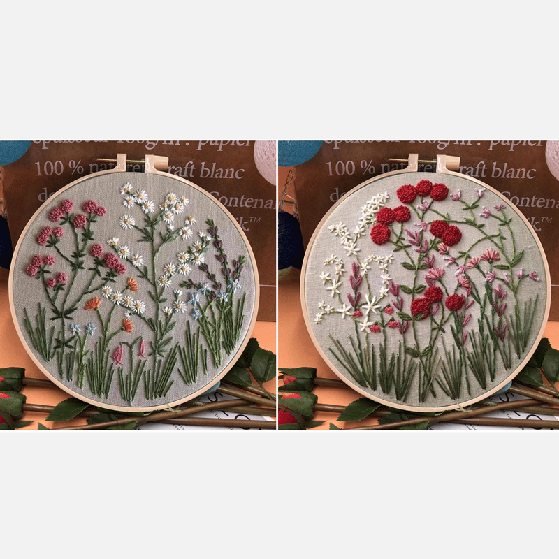 47% OFF - Perfect Gift - Embroidery  Hoop Flower Kit for Beginner