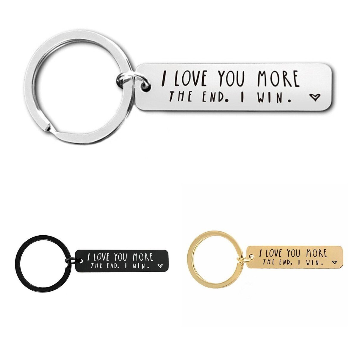 49% OFF⇝💓 "I Love You More The End I Win"Funny Birthday Keychain