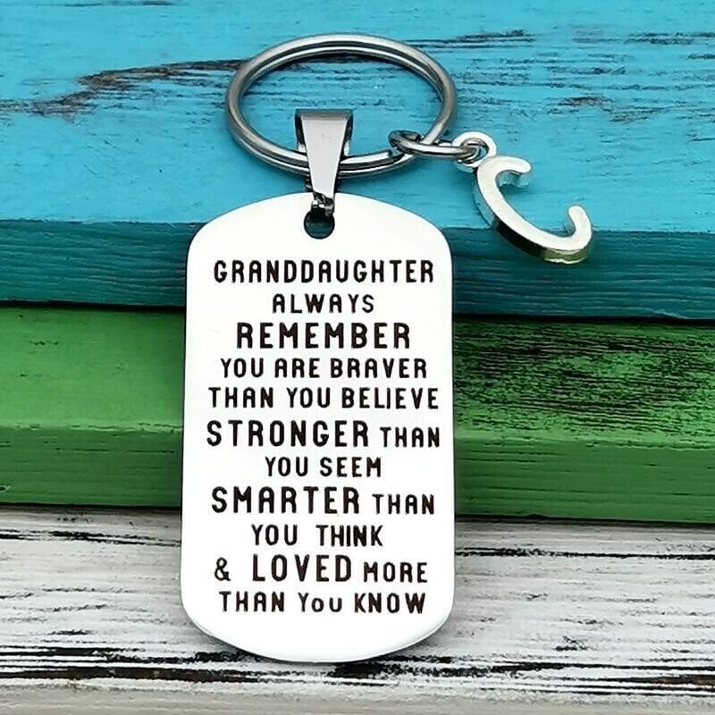 49% OFF⇝💓 ( Best Father Mother Gift)My Grandson / Granddaughter Gift Lettering Keychain