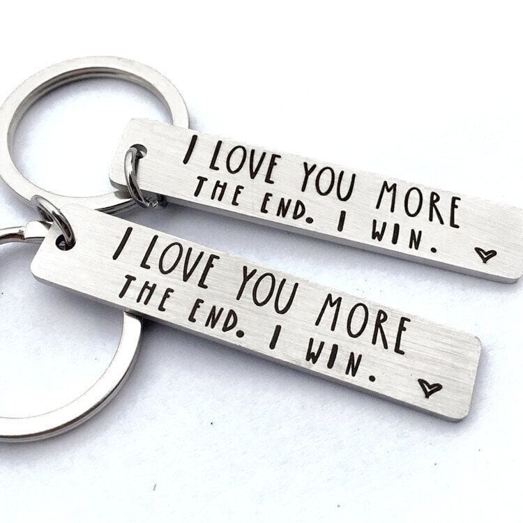 49% OFF⇝💓 "I Love You More The End I Win"Funny Birthday Keychain